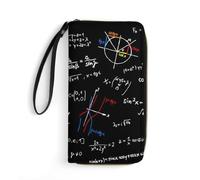 JiuPopular Leather Wallet, Math Linear Mathematics Education, with Rope, Small Size and Large Capacity, Easy to Carry