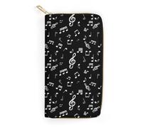 JiuPopular Leather Wallet, Music Note, Small Size and Large Capacity, Easy to Carry