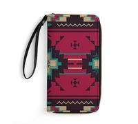 JiuPopular Leather Wallet, Native American, with Rope, Small Size and Large Capacity, Easy to Carry