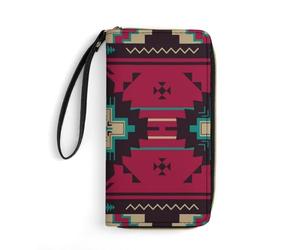 JiuPopular Leather Wallet, Native American, with Rope, Small Size and Large Capacity, Easy to Carry