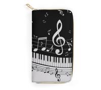 JiuPopular Leather Wallet, Piano Key Notes, Small Size and Large Capacity, Easy to Carry
