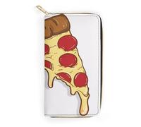 JiuPopular Leather Wallet, Pizza, Small Size and Large Capacity, Easy to Carry
