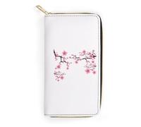 JiuPopular Leather Wallet, Plum Blossom Small Bee, Small Size and Large Capacity, Easy to Carry