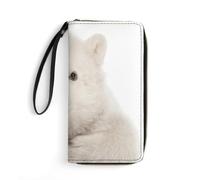 JiuPopular Leather Wallet, Polar Bear, with Rope, Small Size and Large Capacity, Easy to Carry