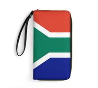 JiuPopular Leather Wallet, South Africa Flag, with Rope, Small Size and Large Capacity, Easy to Carry
