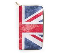JiuPopular Leather Wallet, Vintage Union Jack British Flag, Small Size and Large Capacity, Easy to Carry