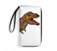 JiuPopular Leather Wallet, Walking Dinosaurs, with Rope, Small Size and Large Capacity, Easy to Carry