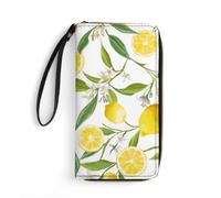 JiuPopular Leather Wallet, Yellow Lemon, with Rope, Small Size and Large Capacity, Easy to Carry