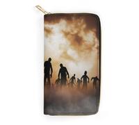 JiuPopular Leather Wallet, Zombies Dead Men Walking Body at Night, Small Size and Large Capacity, Easy to Carry