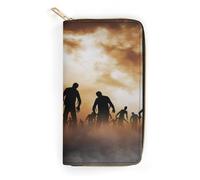 JiuPopular Leather Wallet, Zombies Dead Men Walking Body at Night, Small Size and Large Capacity, Easy to Carry