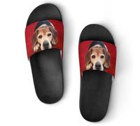 JiuPopular Non-Slip Slippers, Beagle Dog Sliders for Men And Women, Shower Slides