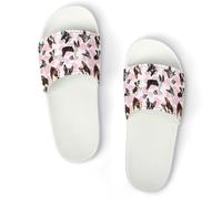 JiuPopular Non-Slip Slippers, Boston Terrier Sliders for Men And Women, Shower Slides