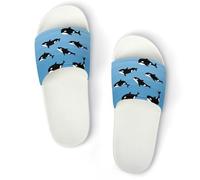 JiuPopular Non-Slip Slippers, Cute Killer Whale Sliders for Men And Women, Shower Slides