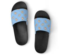 JiuPopular Non-Slip Slippers, Cute Welsh Corgi Dog Sliders for Men And Women, Shower Slides