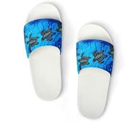 JiuPopular Non-Slip Slippers, Green Small Tortoise Sliders for Men And Women, Shower Slides