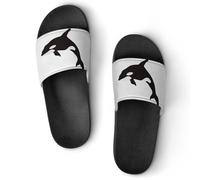 JiuPopular Non-Slip Slippers, Killer Whale Pattern Sliders for Men And Women, Shower Slides