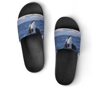 JiuPopular Non-Slip Slippers, Killer Whales Orca Sliders for Men And Women, Shower Slides