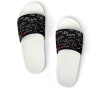 JiuPopular Non-Slip Slippers, Math Linear Mathematics Education Sliders for Men And Women, Shower Slides