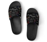 JiuPopular Non-Slip Slippers, Math Linear Mathematics Education Sliders for Men And Women, Shower Slides
