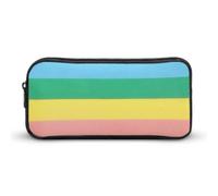 JiuPopular Pencil Case, Rainbow Colored Horizontal Striped LinesStationery Bag, Business Travel Bag Or Small Tool Box, Girls Makeup Bag