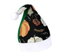 JiuPopular Sequined Christmas Hat for Adults,Autumn Pumpkin Leaves Hat for Various Holiday Parties