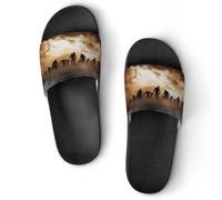 JiuPopular Shower Slippers, Zombies Dead Men Walking Body at Night Sliders for Men And Women, Non-Slip Slides