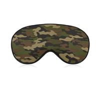 JiuPopular Smooth Fabric Eye Mask, Army Camouflage Sleep Mask, Sleeping Eye Mask with Adjustable Headband for Men, Women
