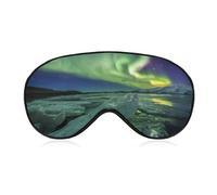 JiuPopular Smooth Fabric Eye Mask, Beautiful Northern Lights Sleep Mask, Sleeping Eye Mask with Adjustable Headband for Men, Women