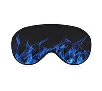 JiuPopular Smooth Fabric Eye Mask, Blue Burning Flame Sleep Mask, Sleeping Eye Mask with Adjustable Headband for Men, Women