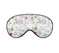JiuPopular Smooth Fabric Eye Mask, Chemistry Experiment Pattern Sleep Mask, Sleeping Eye Mask with Adjustable Headband for Men, Women