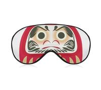JiuPopular Smooth Fabric Eye Mask, Fortune Daruma Sleep Mask, Sleeping Eye Mask with Adjustable Headband for Men, Women