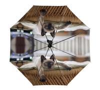 JiuPopular Umbrella, Siamese Thai Cat Mandala Auto Umbrella