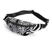 JiuPopular Waist Bag, Abstract Animal Zebra Bumbag, Adjustable Fanny Pack for Running Walking Hiking
