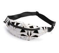 JiuPopular Waist Bag, Black Marble Texture Bumbag, Adjustable Fanny Pack for Running Walking Hiking