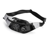 JiuPopular Waist Bag, Cute Black Pug Dog Bumbag, Adjustable Fanny Pack for Running Walking Hiking