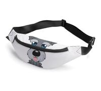 JiuPopular Waist Bag, Cute Schnauzer Dog Bumbag, Adjustable Fanny Pack for Running Walking Hiking