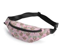 JiuPopular Waist Bag, Cute Sloth Bumbag, Adjustable Fanny Pack for Running Walking Hiking
