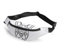 JiuPopular Waist Bag, French Bulldog Bumbag, Adjustable Fanny Pack for Running Walking Hiking