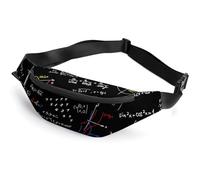 JiuPopular Waist Bag, Math Linear Mathematics Education Bumbag, Adjustable Fanny Pack for Running Walking Hiking