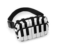 JiuPopular Waist Bag, Music Piano Keys Bumbag, Adjustable Fanny Pack for Running Walking Hiking