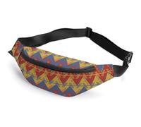 JiuPopular Waist Bag, Native American Bumbag, Adjustable Fanny Pack for Running Walking Hiking