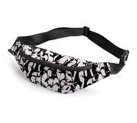 JiuPopular Waist Bag, Penguin Cute Bumbag, Adjustable Fanny Pack for Running Walking Hiking