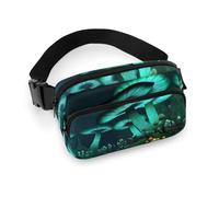 JiuPopular Waist Bag, Psychedelic Mushroom Bumbag, Adjustable Fanny Pack for Running Walking Hiking
