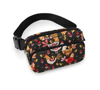 JiuPopular Waist Bag, Weird Colorful Chicken Bumbag, Adjustable Fanny Pack for Running Walking Hiking