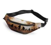 JiuPopular Waist Bag, Zombies Dead Men Walking Body at Night Bumbag, Adjustable Fanny Pack for Running Walking Hiking