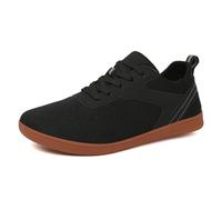 JiuQing Barefoot Shoes Men Women Wide Toe Walking Sneakers Zero Drop Casual Squat Deadlift Fitness Shoes,Black,6.5 UK