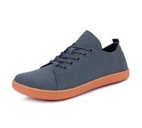 JiuQing Barefoot Shoes Men Women Zero Drop Walking Sneakers Wide Toe Mesh Lightweight for Casual Fitness,Grey B,8 UK