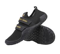 JiuQing Deadlift Shoes Men Women Weightlifting Squat Shoes Barefoot Fitness Cross-Trainer Sneaker for Indoor Gym,Black,9 UK