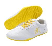 JiuQing Martial Arts Shoes Men Women Kids Tai Chi Kung Fu Taekwondo Training Shoes Barefoot Lightweight,White,8 UK