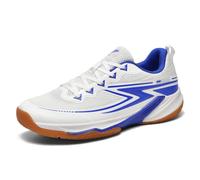 JiuQing Men's Badminton Shoes Lightweight Pickleball Squash Sneakers Breathable No-Slip Comfortable Court Shoes for Women Kids Blue